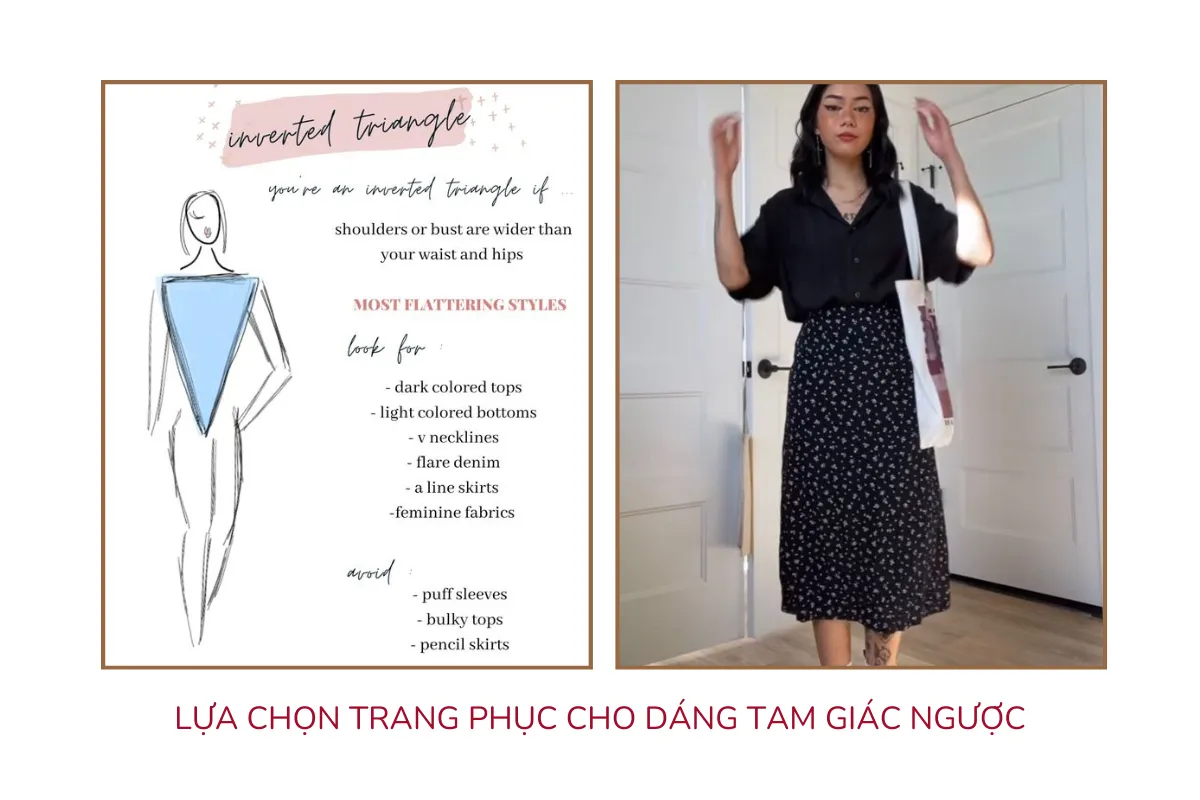 Lựa chọn trang phục cho dáng tam giác ngược